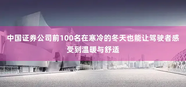 中国证券公司前100名在寒冷的冬天也能让驾驶者感受到温暖与舒适